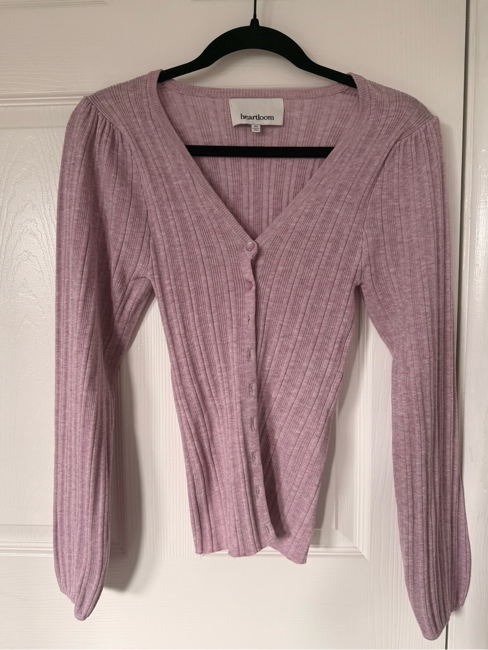 Heartloom Dusty Mauve Ribbed Button-Front Cardigan